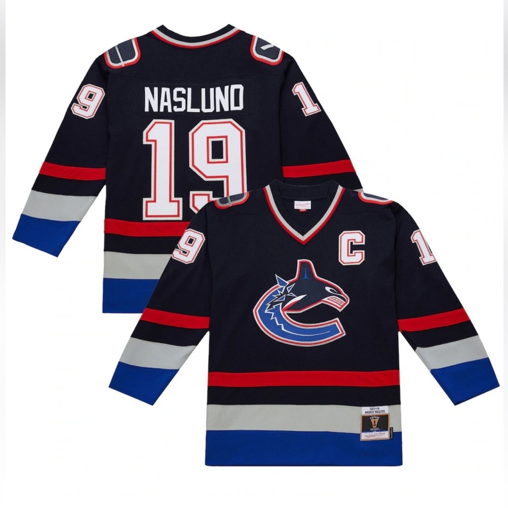 Men's Vancouver Canucks Markus Naslund Navy 2003-04 Power Play Jersey Large NWT